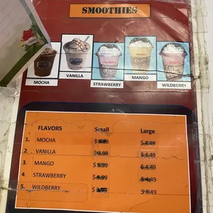 Smoothie Menu