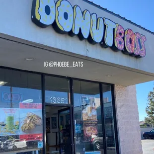 the front of a donut shop