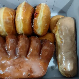 Bear claw glazed donuts