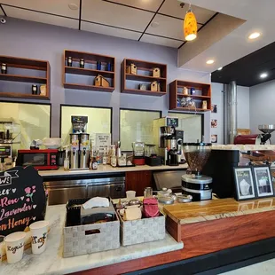 a coffee shop counter