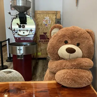 Coffee roaster and a friendly bear!