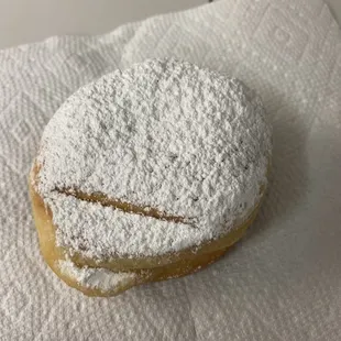 Raspberry filled powered donut, Delicious!