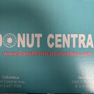 donut central business card