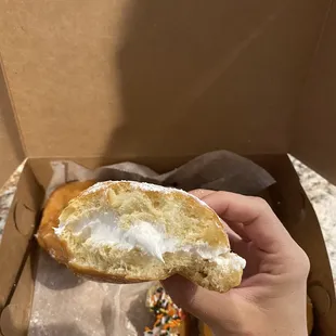 Cream filled donut