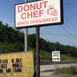 a donut chef sign