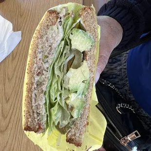 Tuna Sandwich  white avocado so yummy .I love it!