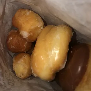 Chocolate and glazed donut