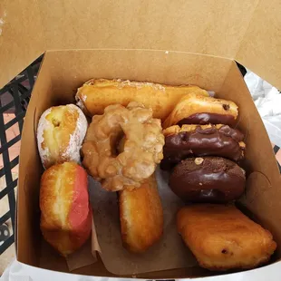 Almost a dozen donuts (kids grabbed them faster than I could take a picture)