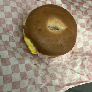 Bacon egg and cheese bagel