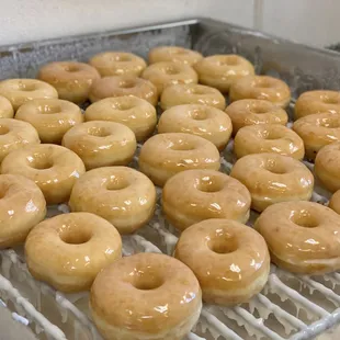 Freshly glazed donuts