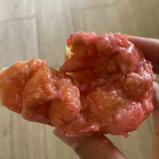 Cherry French crueler, disgustingly sweet