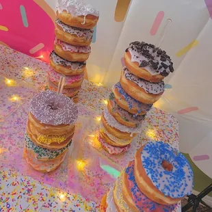 Glazed donuts with sprinkles