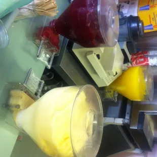 Raspberry , Bavarian cream, and Lemon filling.