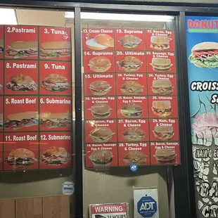 Here's the menu from the outside window