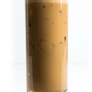 a glass of iced coffee