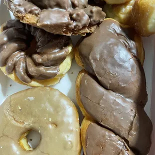 Donuts at the bottom of my half dozen box