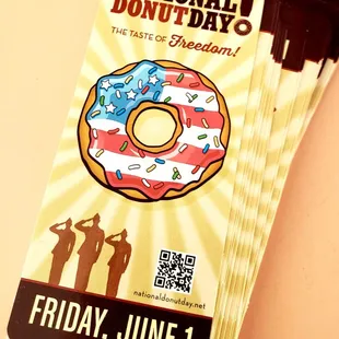 Tomorrow, June  1, 2018 is national donut day! :)