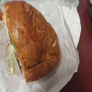 Half of my humongous sandwich.