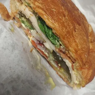 This is half of their turkey, bacon, avocado croissant. Worth the $7.25