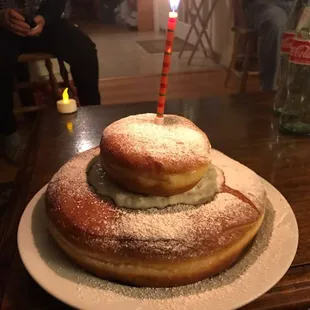 Custom giant jelly donut for a combo Channukah/birthday party! It was perfection and amused everyone! :-D