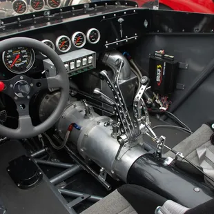 Inside with the Lenco trans and the intercooler on the passenger floor.