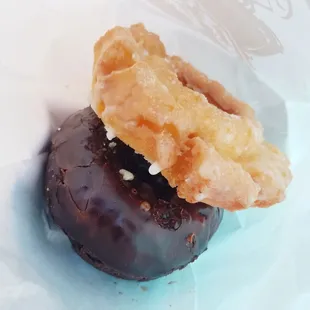 Old Fashioned Glazed and Double Chocolate Donuts.