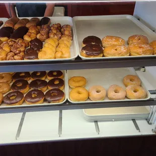 Twists, original, glazed, sugar, and chocolate donut selection - 7/2023