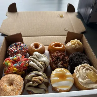 a box of assorted donuts