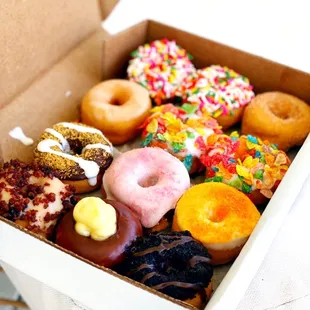 a box of assorted donuts