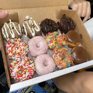 assortment of 12 mini donuts