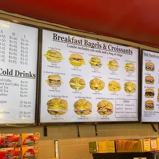 Breakfast menu