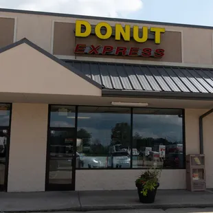 the front of a donut shop