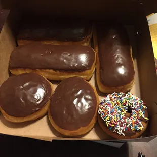 a dozen donuts in a box