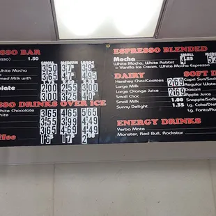 Menu as of November 2024