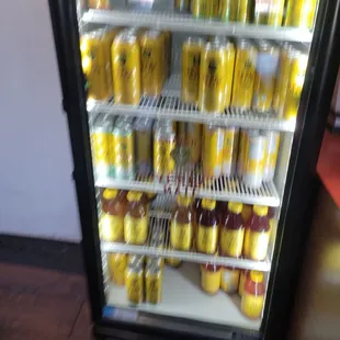 a refrigerator full of donuts