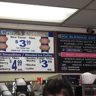 a menu for a coffee shop