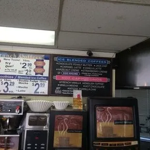 A variety of coffees, hot, cold, frozen, espresso....  coffee!