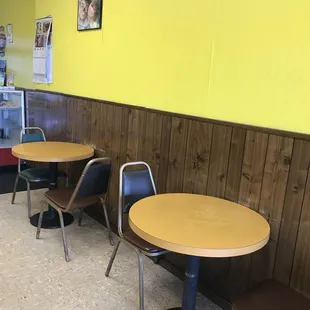 tables and chairs in a restaurant