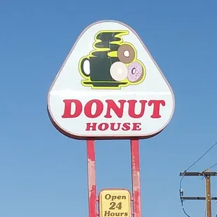 a donut shop sign