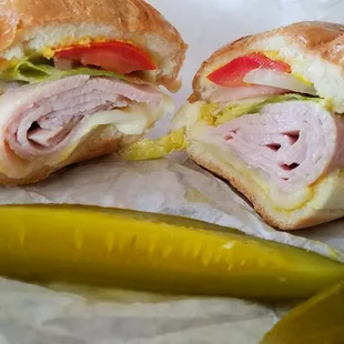 Sandwich from Donut-hut. Crispy pickles!