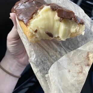 Long John Bavarian filled, it&apos;s stuffed FULL and HEFTY. Loved it.