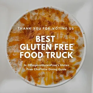 Voted &apos;Best Gluten Free Food Truck&apos; in @PaigeVsGluten&apos;s -Gluten Free Charlotte Dining guide