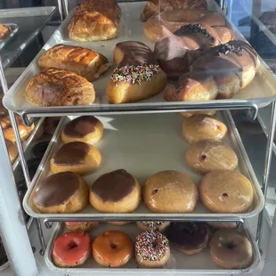 All the yummies and wow are those some huge donuts!