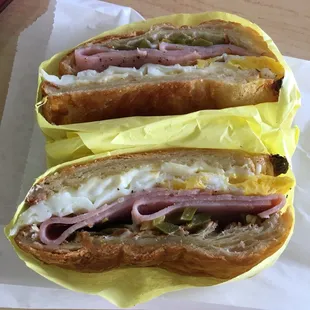 Ham, Cheese and Egg on a Croissant!