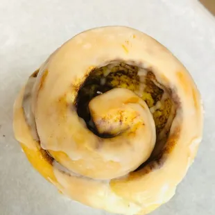 a close up of a doughnut