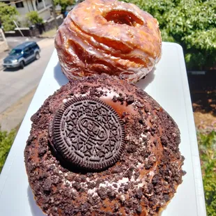 Croissant-donut with an Oreo topped partner!
