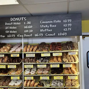 a variety of donuts for sale