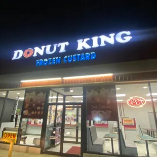 the front of the store at night
