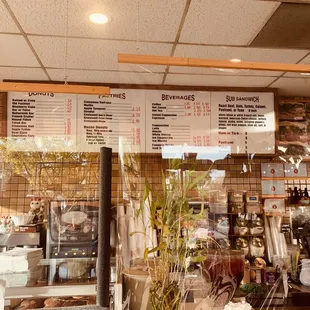 the menus on the wall