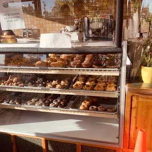 a display of donuts